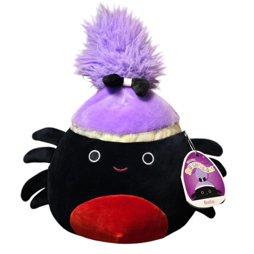 Squishmallows Halloween‎ BELLA Black Widow Spider Plush Stuffed Soft Toy 12" NWT